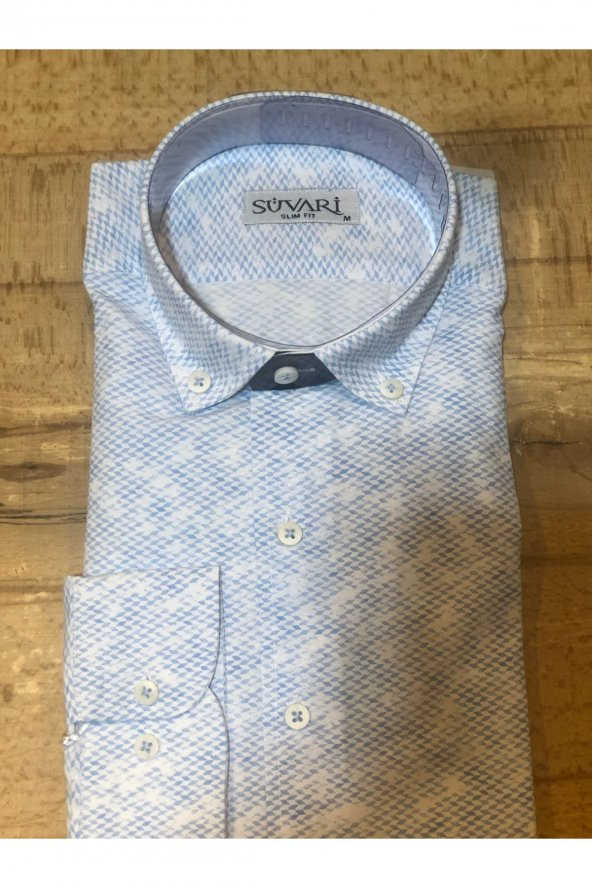Süvari Classics Slim Fit Pamuklu  Desenli  Gömlek - Resim 2