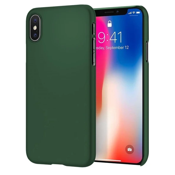 Apple iPhone X İnce Mat Silikon Kılıf Haki ürün görseli 1