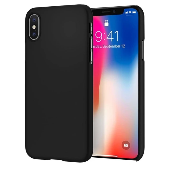 Apple iPhone XS Max İnce Mat Silikon Kılıf Siyah ürün görseli 1