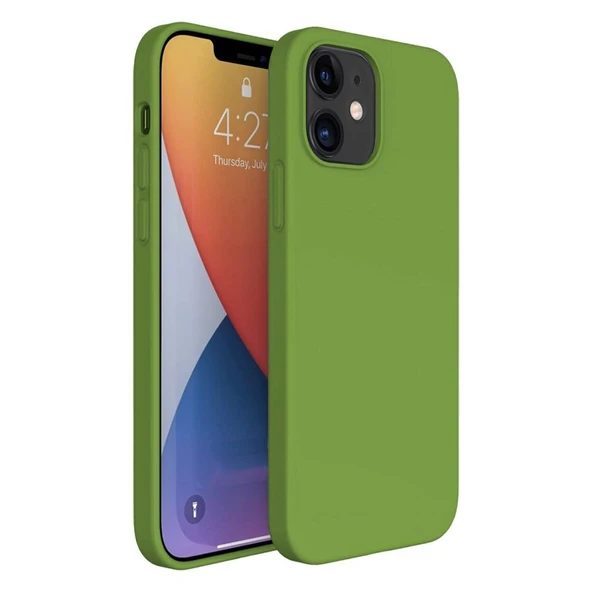Apple iPhone 12 6.1'' İnce Mat Silikon Kılıf Yeşil ürün görseli 1