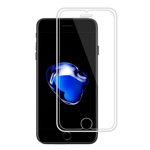 Bufalo iPhone 7/8 Ekran Koruyucu Silikon Çerçeveli 5D Temperli Cam Şeffaf ürün görseli 1
