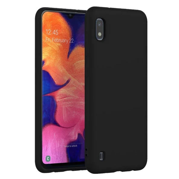 Samsung Galaxy A10 İnce Mat Silikon Kılıf Siyah ürün görseli 1