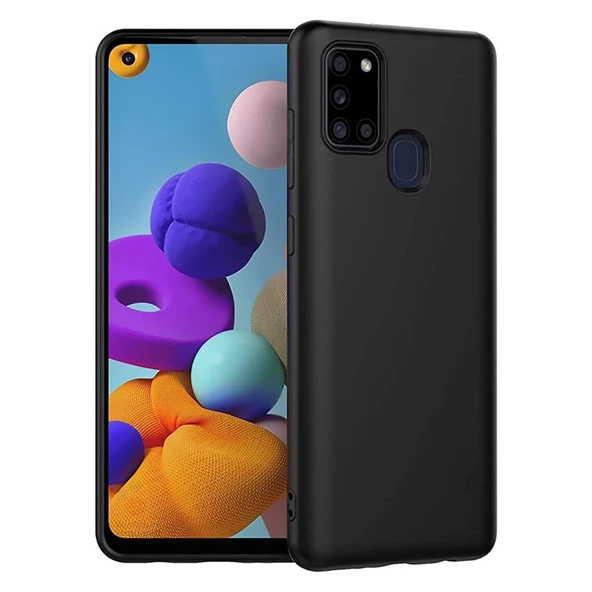 Samsung Galaxy A21S İnce Mat Silikon Kılıf Siyah ürün görseli 1