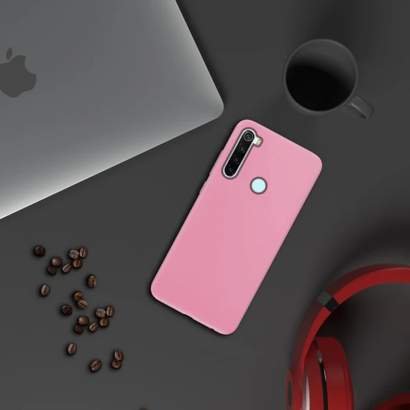 Xiaomi Redmi Note 8 İnce Mat Silikon Kılıf Pembe - Resim 3
