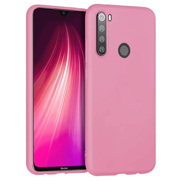 Xiaomi Redmi Note 8 İnce Mat Silikon Kılıf Pembe ürün görseli 1