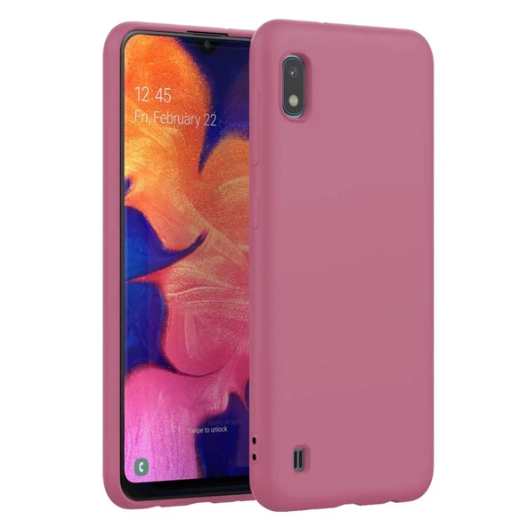 Samsung Galaxy M10 İnce Mat Silikon Kılıf Pembe ürün görseli 1