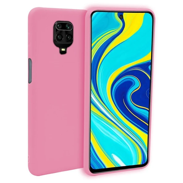 Xiaomi Redmi Note 9 Pro Max İnce Mat Silikon Kılıf Pembe ürün görseli 1