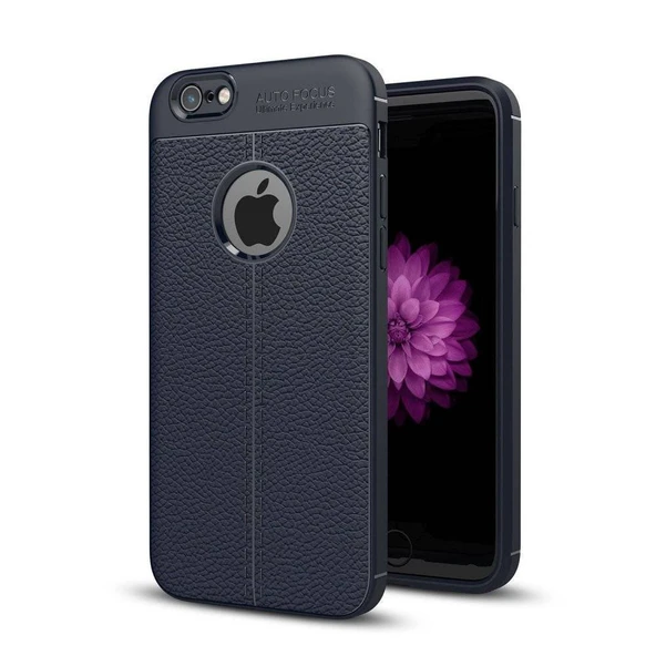 Apple iPhone 6S Deri Görünümlü Silikon Lacivert ürün görseli 1