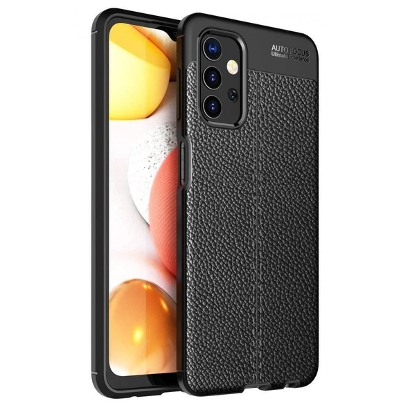 Samsung Galaxy A32 Deri Görünümlü Silikon Siyah ürün görseli 1