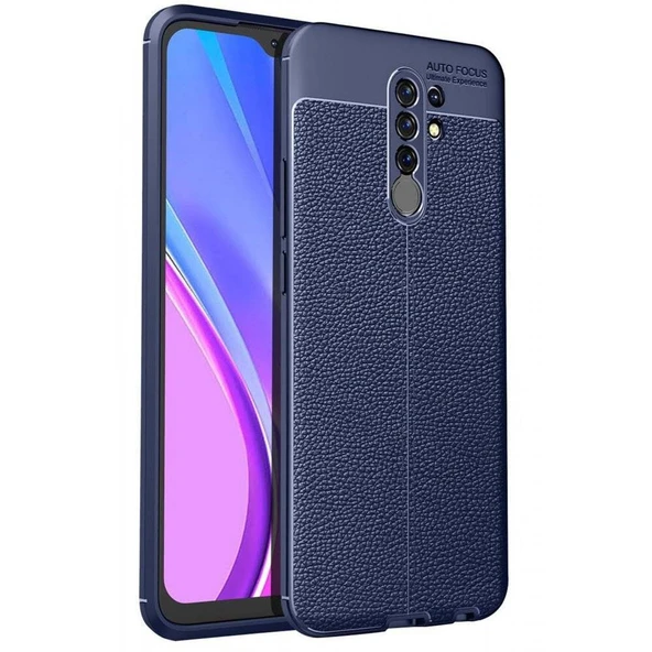 Xiaomi Redmi 9 Deri Görünümlü Silikon Lacivert ürün görseli 1