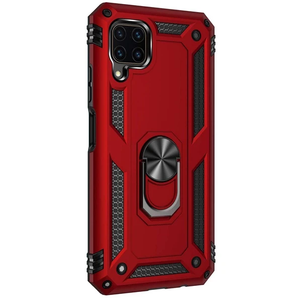 Huawei P40 Lite Yüzüklü Tank Kılıf Bordo ürün görseli 1