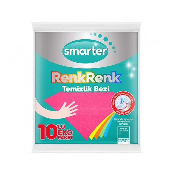 SMARTER RENKRENK TEMİZLİK BEZİ 10 LU ürün görseli 1