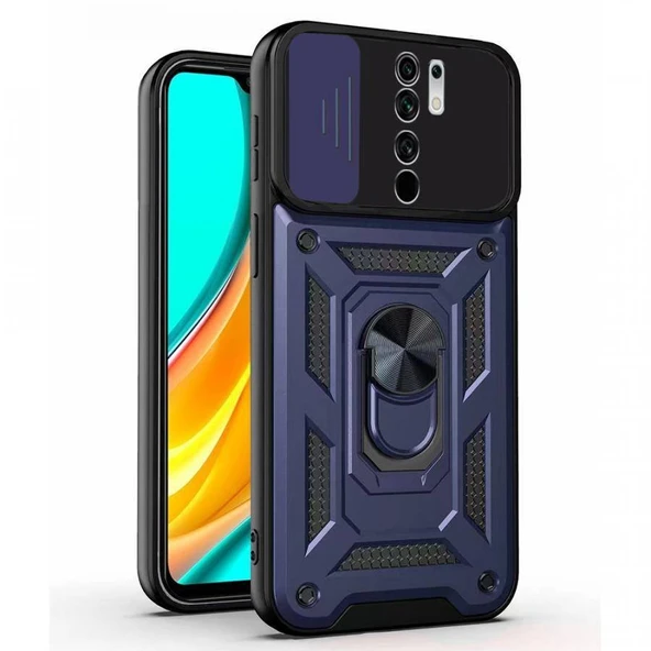 Kızaklı Tank Kılıf Xiaomi Redmi 9 Lacivert ürün görseli 1