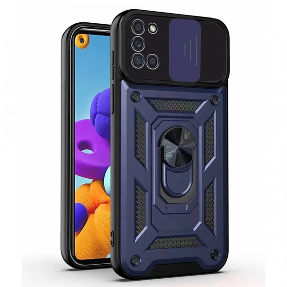 Kızaklı Tank Kılıf Samsung Galaxy A21S Lacivert ürün görseli 1