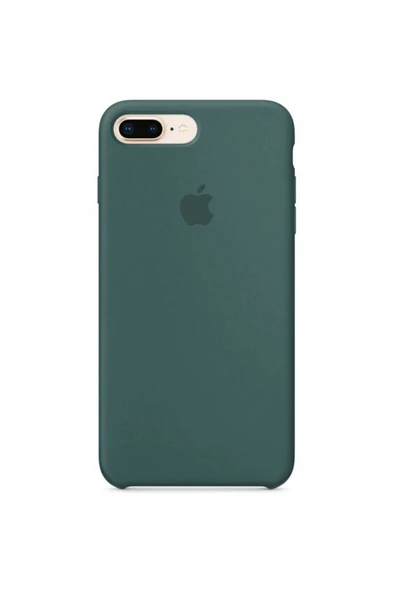 Apple iPhone 7 Plus Uyumlu Logolu Içi Kadife Altı Açık Lansman Haki Silikon Kılıf ürün görseli 1