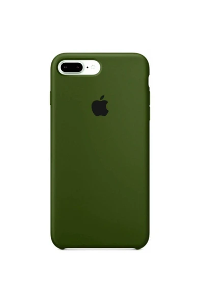 Apple iPhone 8 Plus Uyumlu Logolu Içi Kadife Altı Açık Lansman Çam Yeşili Silikon Kılıf ürün görseli 1