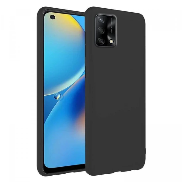 Oppo A74 İnce Mat Silikon Kılıf Siyah ürün görseli 1