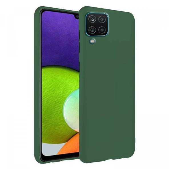 Galaxy A22 4G İnce Mat Silikon Kılıf Haki