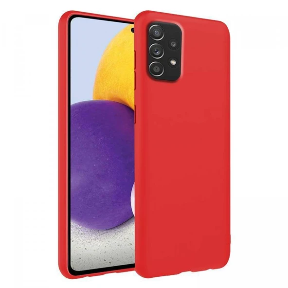 Galaxy A72 İnce Mat Silikon Kılıf Kırmızı