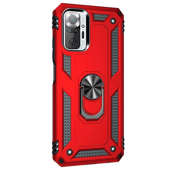 Xiaomi Redmi Note 10 Pro Yüzüklü Tank Kılıf Bordo ürün görseli 1