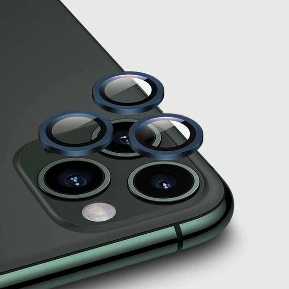 Apple iPhone 12 6.1'' Metal Çerçeveli Kamera Koruma Lensi Mavi ürün görseli 1