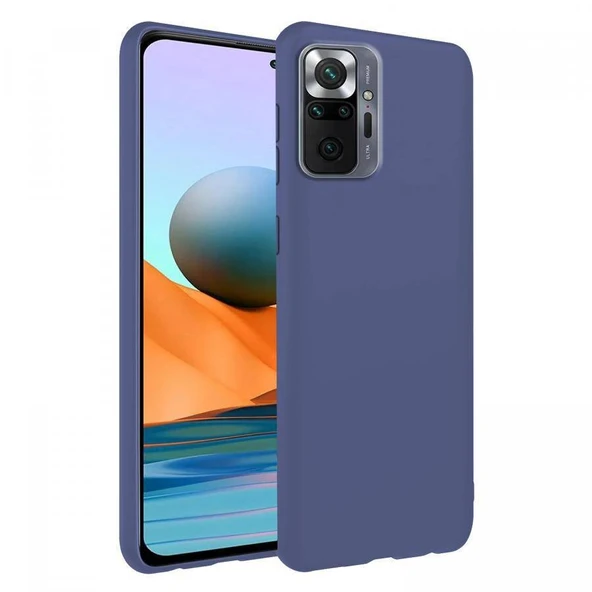 Xiaomi Redmi Note 10 Pro Max İnce Mat Silikon Kılıf Lacivert ürün görseli 1