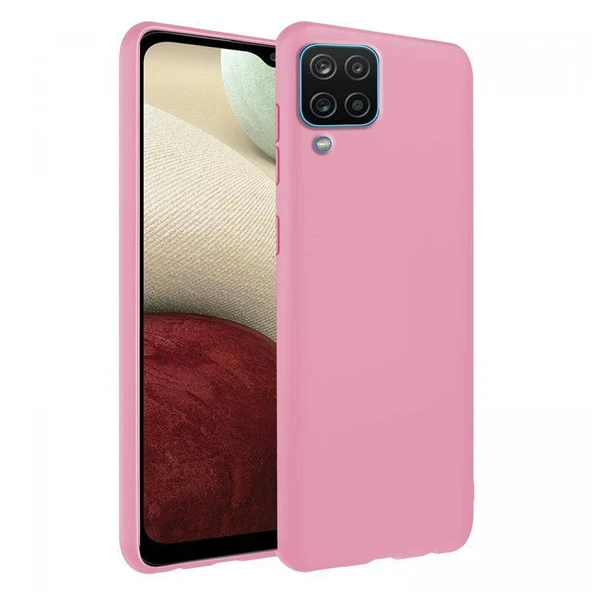 Samsung Galaxy M12 İnce Mat Silikon Kılıf Pembe ürün görseli 1