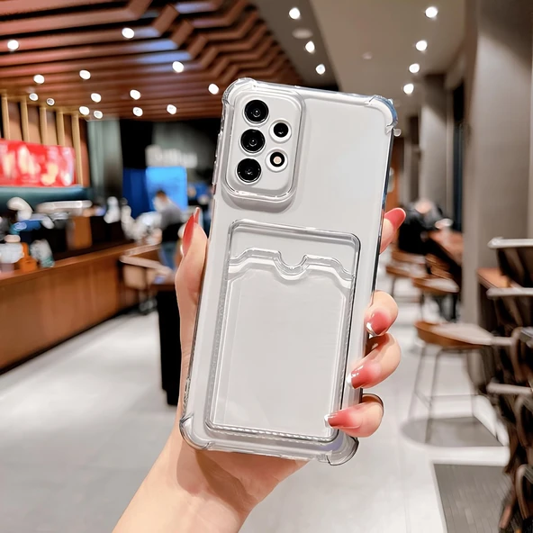 Xiaomi Redmi Note 10S Transparent Kartlıklı Antişok Kılıf Şeffaf ürün görseli 1