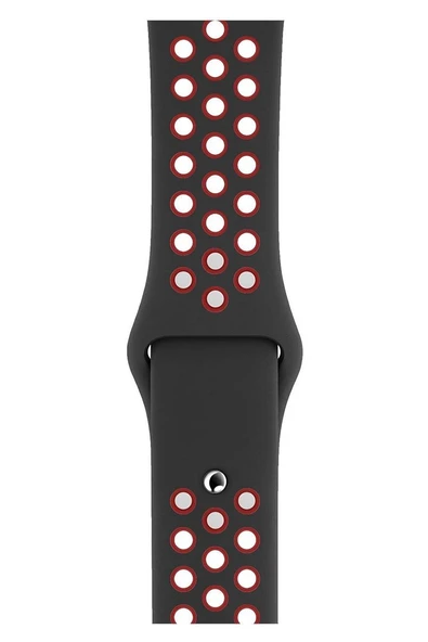 Apple Watch Series 7 45 MM Fileli Kordon Siyah-Kırmızı ürün görseli 1