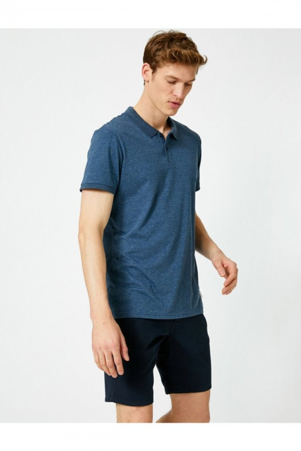 Polo Yaka Slim Fit Pamuklu Tisört ürün görseli 1