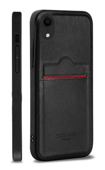 Xiaomi Redmi Note 8 Kartlıklı Rich Boss Lüx Deri Kılıf Siyah ürün görseli 1