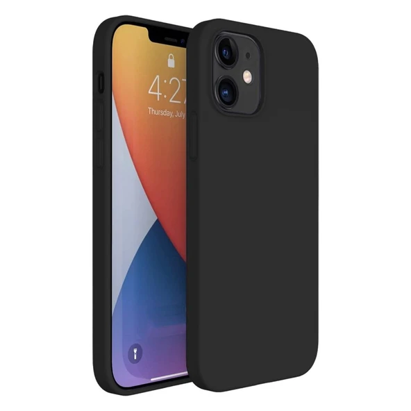 Apple iPhone 14 Plus 6.7'' İnce Mat Silikon Kılıf Siyah ürün görseli 1