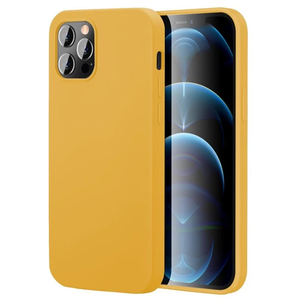 Apple iPhone 14 Pro Max 6.7'' İnce Mat Silikon Kılıf Sarı ürün görseli 1
