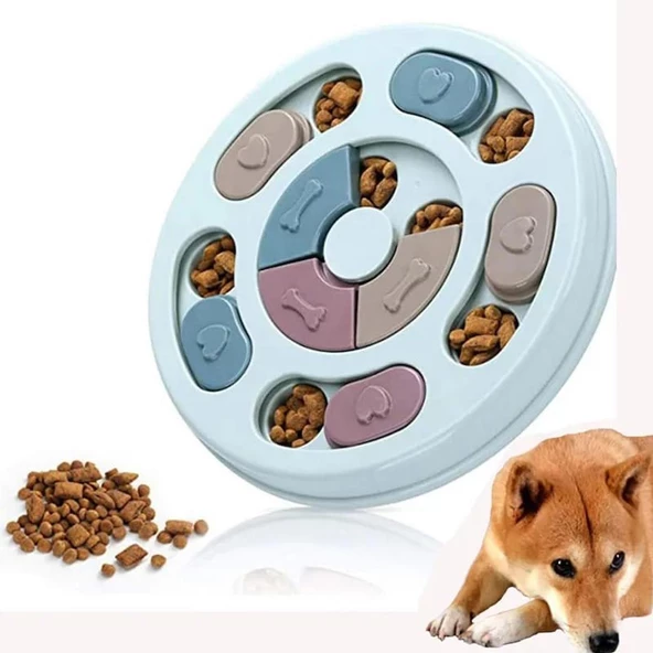 TİNEKE Köpek oyuncağı mama bulmaca yavaş besleyici köpek gıda dağıtıcı yavaş yeme MAVİ ürün görseli 1