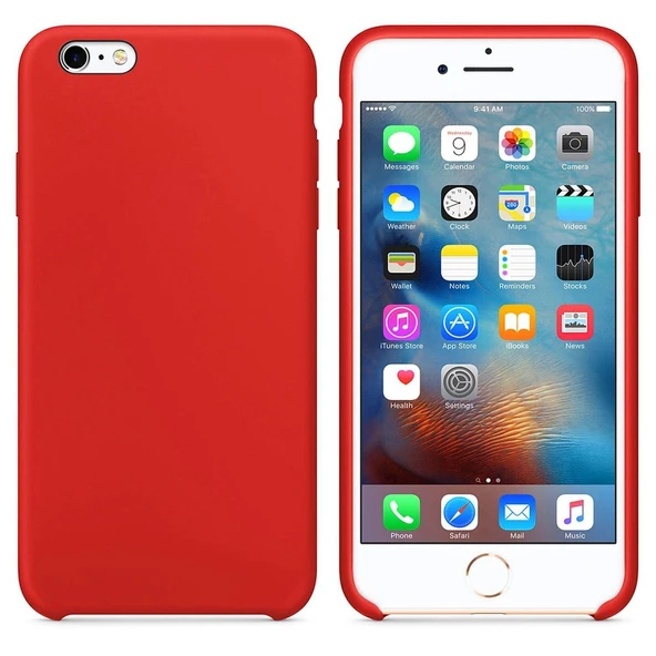 Apple iPhone 6S Altı Açık Liquit Lansman Silikon Bayrak Kırmızısı ürün görseli 1