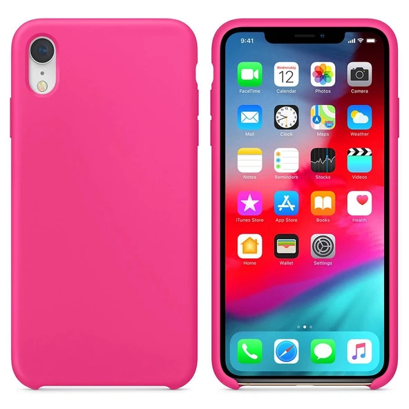 Apple iPhone XR Altı Açık Liquit Lansman Silikon Şeker Pembesi ürün görseli 1