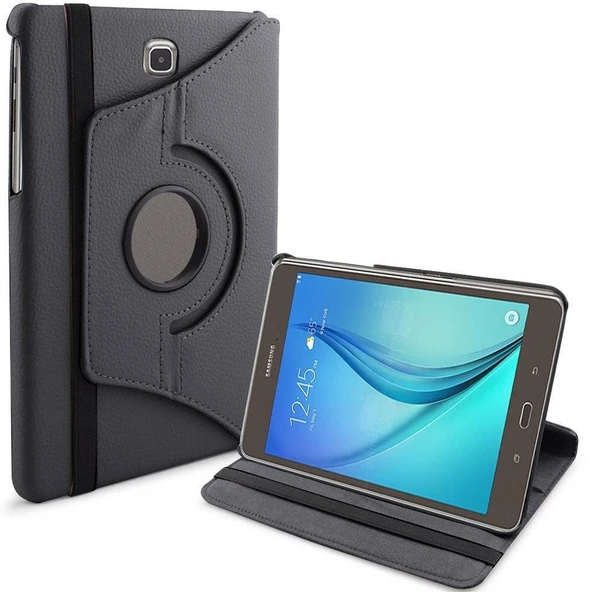 Samsung Galaxy Tab A 8.0'' T350 Deri Kapaklı 360 Kılıf Siyah ürün görseli 1
