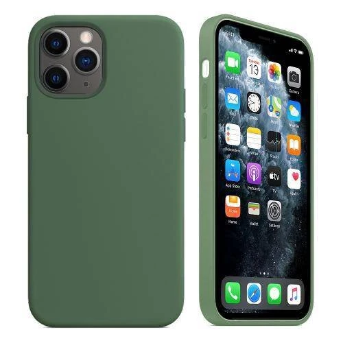 Apple iPhone 11 Pro Max İçi Kadife Silikon Kılıf Yeşil ürün görseli 1