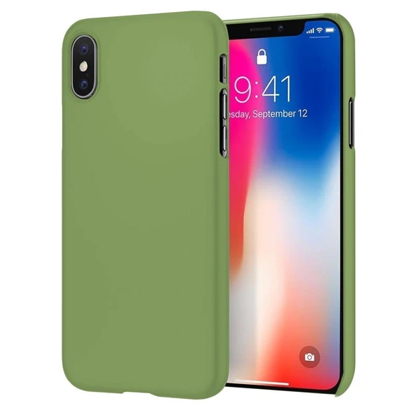 Apple iPhone X İnce Mat Silikon Kılıf Yeşil ürün görseli 1