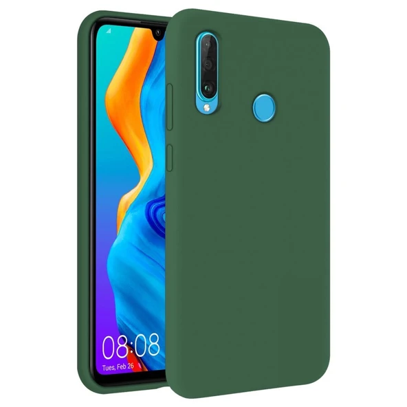 Huawei P30 Lite İnce Mat Silikon Kılıf Haki ürün görseli 1