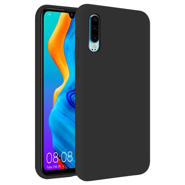 Huawei P30 Lite İnce Mat Silikon Kılıf Siyah ürün görseli 1