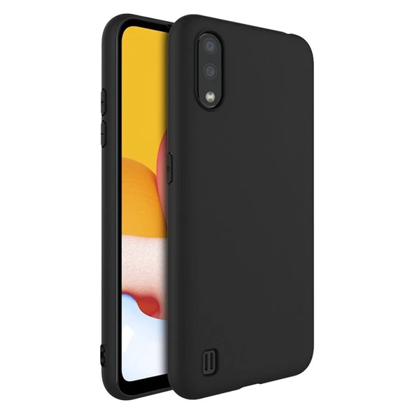 Samsung Galaxy A01 İnce Mat Silikon Kılıf Siyah ürün görseli 1