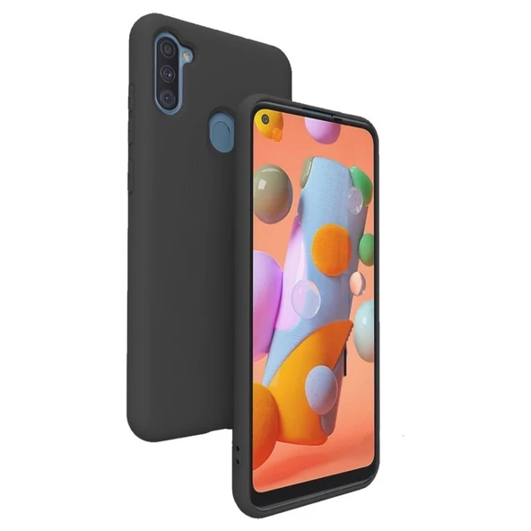 Samsung Galaxy A11 İnce Mat Silikon Kılıf Siyah ürün görseli 1