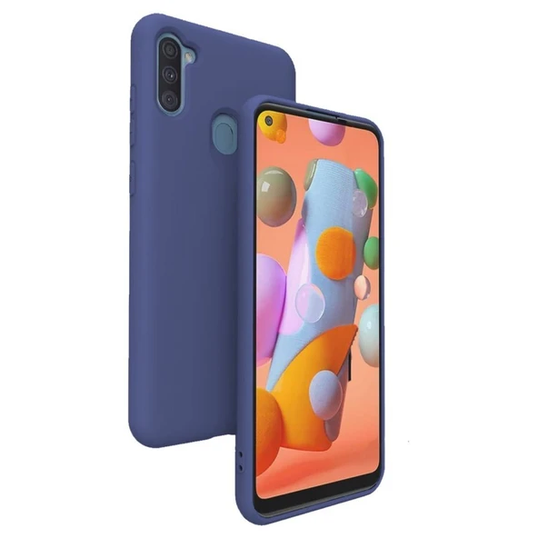 Samsung Galaxy M11 İnce Mat Silikon Kılıf Lacivert ürün görseli 1