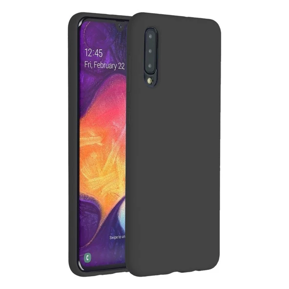 Samsung Galaxy A50 İnce Mat Silikon Kılıf Siyah ürün görseli 1
