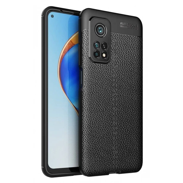 Xiaomi Mi 10T Pro Deri Görünümlü Silikon Siyah ürün görseli 1