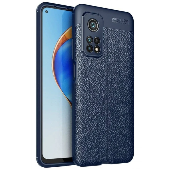 Xiaomi Mi 10T Deri Görünümlü Silikon Lacivert ürün görseli 1