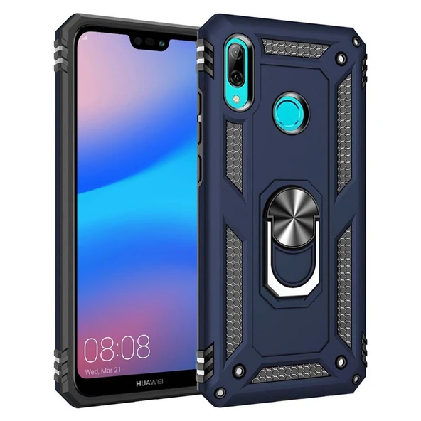 Huawei P20 Lite Yüzüklü Tank Kılıf Lacivert ürün görseli 1