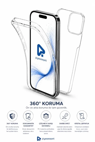 Apple iPhone 12 Çift Taraflı Silikon Kılıf Şeffaf - Resim 2