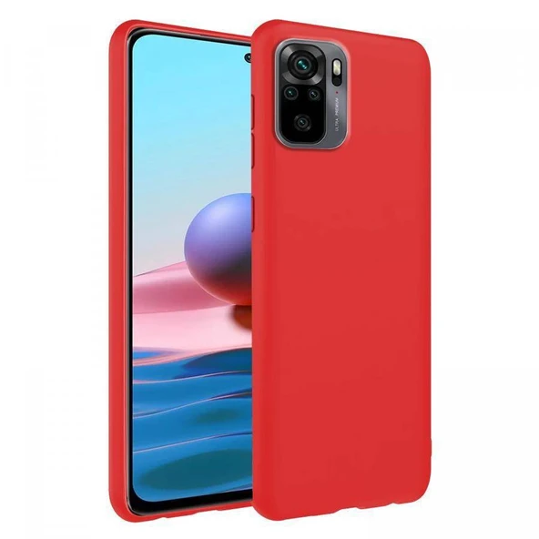 Xiaomi Redmi Note 10S İnce Mat Silikon Kılıf Kırmızı ürün görseli 1